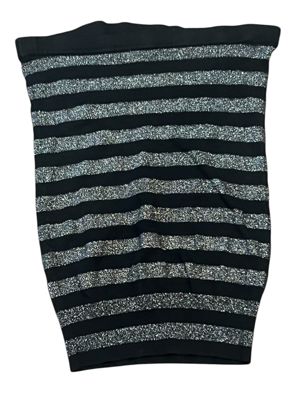 Express Black Tube Top with Silver Sparkle Vintage 2006 Y2K Size Small - Picture 2 of 8